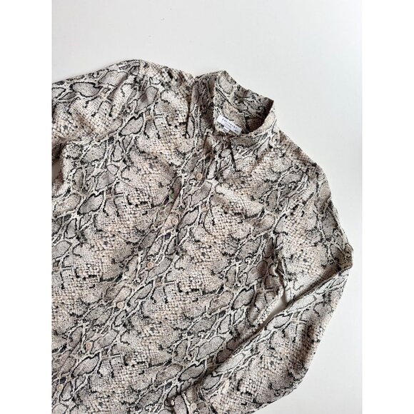 NWOT EQUIPMENT Slim Signature Python 100% Silk Crepe Button Up Shirt, Size XS - Picture 6 of 15